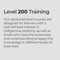 Our advanced level courses are designed for learners with a well-defined interest in Indigenous relations, as well as those who have the awareness and understanding to apply this knowledge in different facets of their lives.